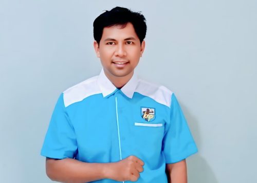 Muklas Adam S.Pi saat deklarasi pencalonan Ketua KNPI Halsel 2025–2030.