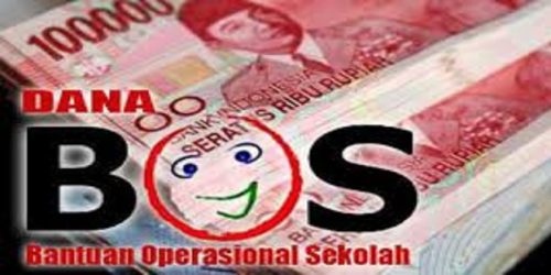 Ilustrasi tumpukan uang dan buku sekolah menggambarkan dugaan penyalahgunaan Dana BOS di SDN 226 Halsel.